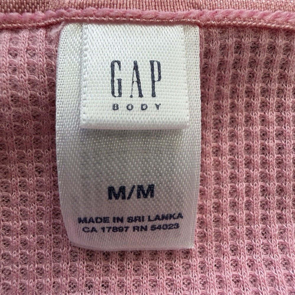 Vintage Y2K GAP Body Pink Waffle Knit‎ Lace Cami Top Medium Coquette - Picture 9 of 11